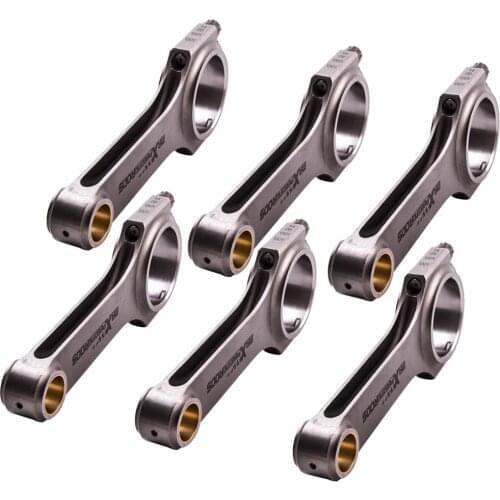 6pcs 142mm Connecting Rods For Toyota Progres 2JZ 2JZGE 2JZGTE ARP 2000 Bolts 4340 Conrod Balanced Piston Pin