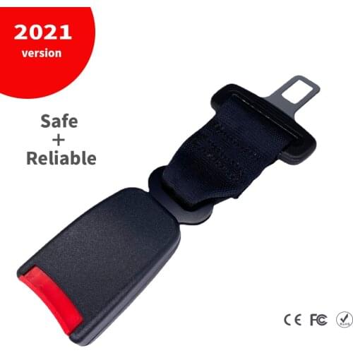Car Safety Seat Belt Buckle Cover Universal Seatbelt Extender Extension Clip Alarm Stopper Card Holder Black Car Accessories