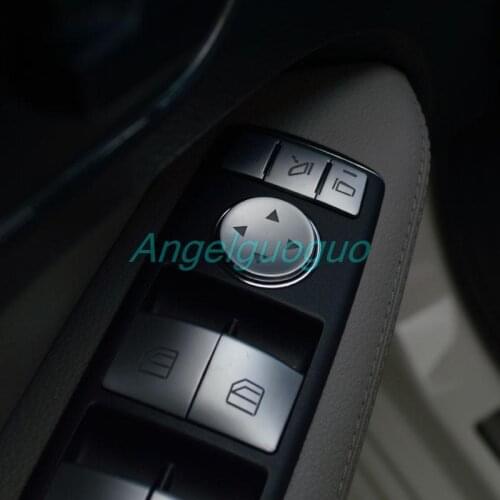 Angelguoguo Car interior Window Glass lifter button trim sequins stickers for Mercedes Benz CLA GLA ML GL GLE GLS A B C E class