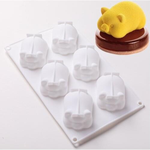 Aouke Piggy Silicone Mold DIY Mousse Cake Baking Decoration Chocolate Mold Kitchen Baking Cake Dessert Piggy Shape Silicone Mold