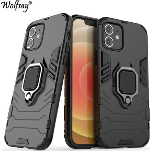For iPhone 12 Case Bumper Armor PC Anti-knock Magnetic Suction Stand Full Cover For iPhone 12 Case Cover For iPhone 12 6.1 inch