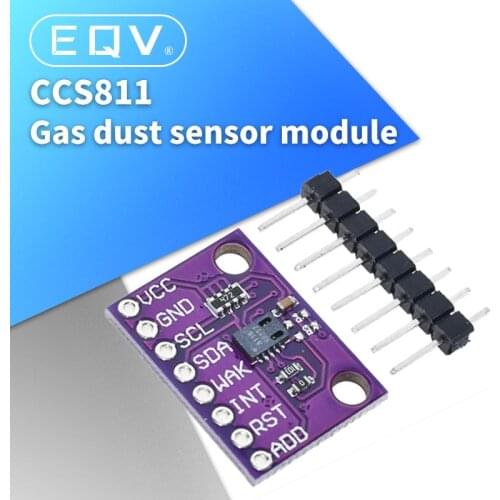 Gas Sensor Carbon Dioxide Detection Sensor Module CCS811 CO2 eCO2 TVOC Air Quality Detecting I2C Output CJMCU-811 for Arduino