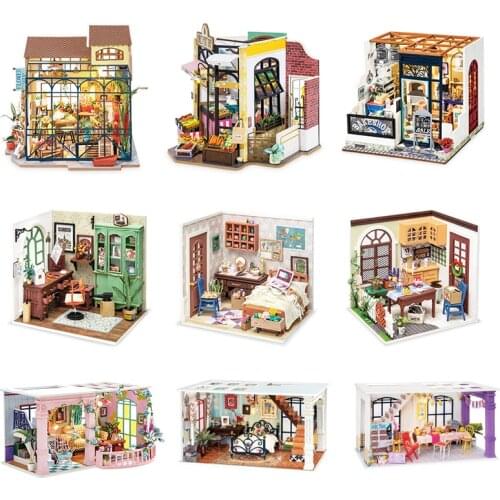 Robotime DIY Wooden Miniature Dollhouse Toys For Children Women