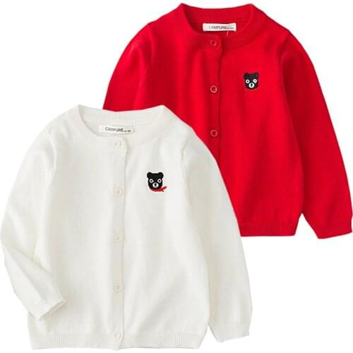 Cute Bear Kids Sweaters Cotton Blend Toddler Boys Cardgian Girls Knitted Wear Spring Fall Jacket Winter Childrens Clothes