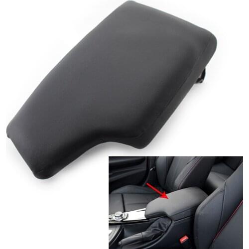 For BMW F30 2013-2019 Black PU Leather Central Armrest Cover Lid & Base Plastic Plate