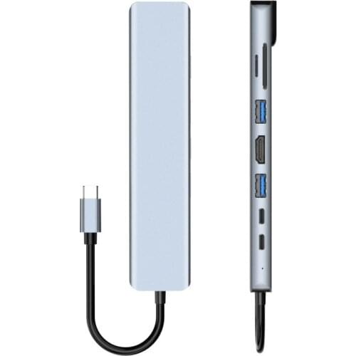 8 in 1 USB-C HUB OTG USB 3.0 USB Hub 4K HD Laptop PD Charging /SD/TF Card Reader/RJ45 Adapter for MacBook Pro Docking Station