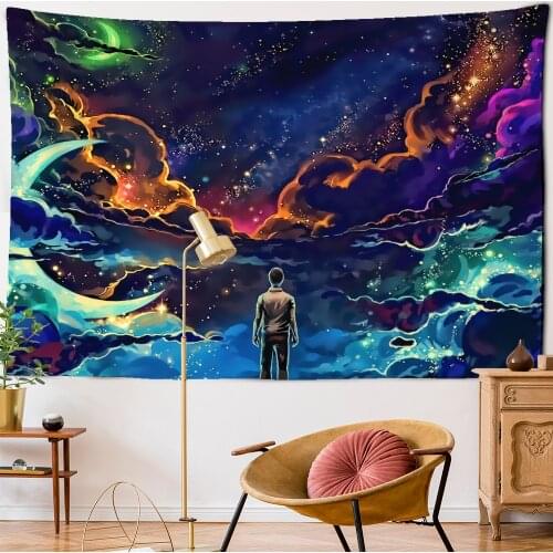 Art Oil Painting Tapestry Wall Hanging Bohemian Indian Mandala Hippie Psychedelic Bedroom Dormitory Home Decor