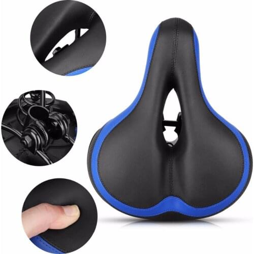 New Mountain bike soft thicken widen spring suspension saddle Bicycle front seat mat+reflective stripe+clamp MTB Parts Free ship