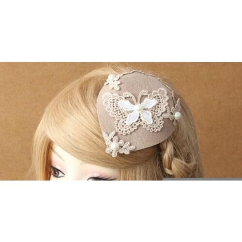 Autumn and Winter Lace Butterfly Hairpin British Hair Clip Stage Tiara with Accessories