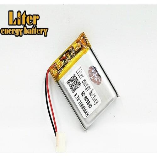 Best Li-Po Rechargeable battery 3.7V polymer lithium batteries 803040 For MP4 MP5 GPS Camera Tablet PC 1000mAH intercom