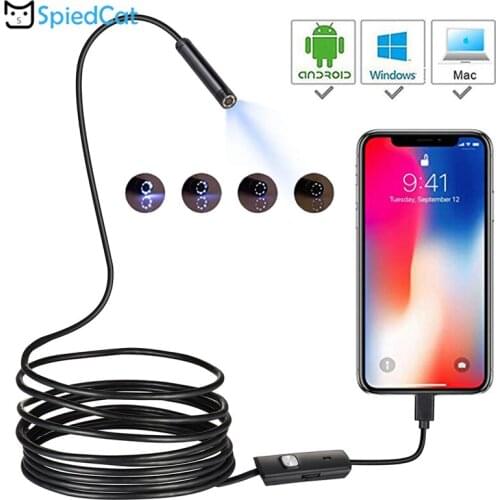 1/2/3.5/5/10M soft Cable Mini Lens 8mm 6 LED MicroUSB Endoscope Snake Repair Pipe Inspection Android USB Borescope Camera