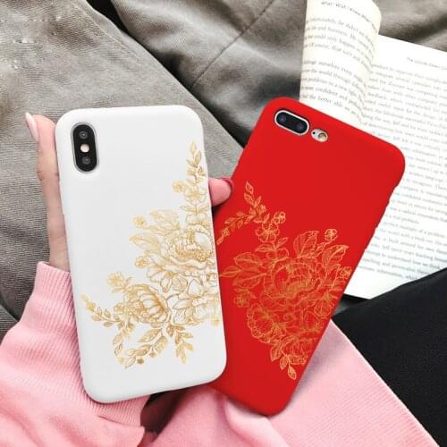 Fashion soft matte TPU Cover Funda Phone Case Golden Rose for IPhone 12 11 Pro Max mini for IPhone 6S 7 8 Plus X XR XS MAX SE 2