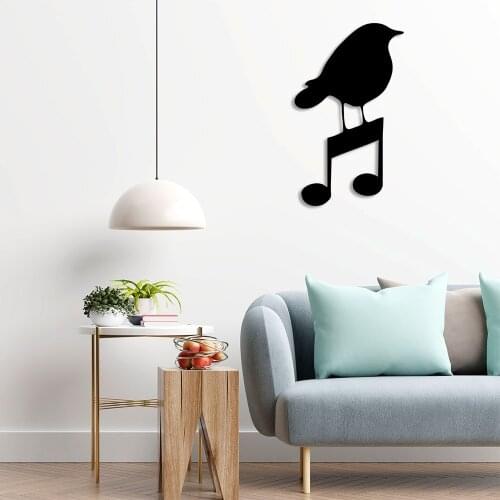 Music Sign and Bird Wall Room Home Accessory Wooden Table 29x50cm