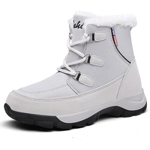 Simple New Ankle Boots for Women Winter Shoes 2021 Keep Warm Waterproof Snow Boots Ladies Lace-up Plus Size 42 Boots