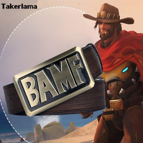 New Game OW Mccree Belt Cosplay PU Casual Waistband Buckle Waist Strap Anime Cosplay Costume Sashes