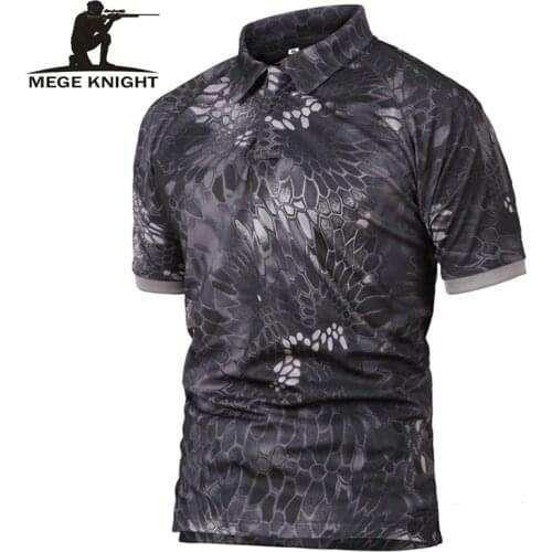 MEGE Brand Military Tactical Clothing Dropshipping Mens Shirt Summer Army Camouflage Quick-drying Breathable Casual Tee Shirt