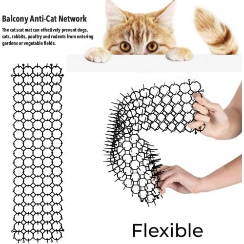 Garden Cat Scat Mats Safe Anti-cat Prickle Strips Spikes Outdoor Fence Cats Stopper Network For Cats Dog Digging Scat Network