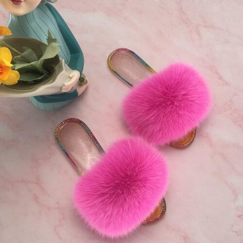 Jelly Slippers Transparent Sandals Women 2021 Female Flip Flops Slippers Summer Fur Slides For Women Fluffy Slipper Luxury Brand