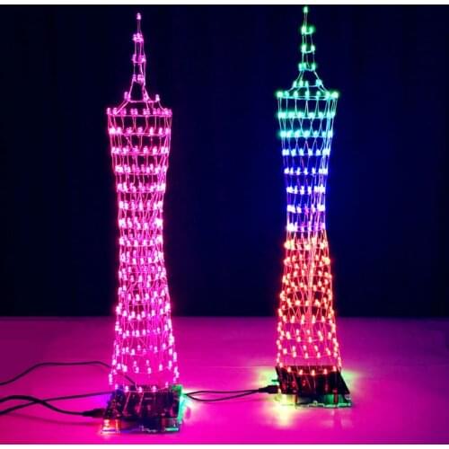 LED tower display Rhythm lamp with infrared remote control Electronic DIY kits Soldering Kits DIY Brain-training Toy