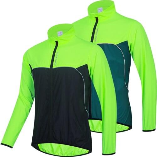 WOSAWE Waterproof Windproof Cycling Jacket Lightweight Quick Drying Running Coat Reflective MTB Bike Mens Windbreaker Jersey