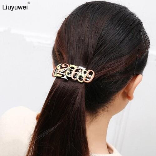 Vintage Hair Barrette Antique Gold & Silver color Number Butterfly Hair Clip Pin Punk Metal Hair Jewelry Accessories for Woman