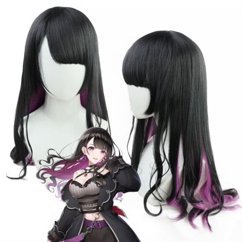 VTuber Koinoya Mai Wig Hololive Girls Youtuber Cosplay Gradient Black Pink Purple Long Wavy Heat Resistant Hair