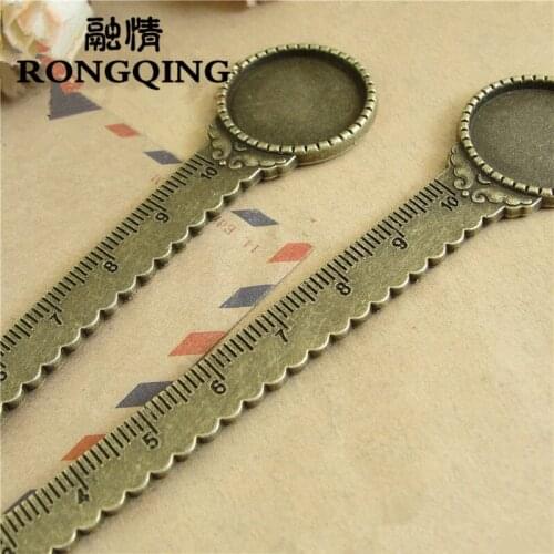 RONGQING 10pcs/lot Bookmarks Creative stationery ruler Retro Tray DIY Accessories Wholesale Craft 20mm
