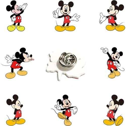 Disney Mickey Mickey Mouse Lapel Pin Mickey Mouse Fashion Pin Animation Resin Acrylic Cute Children Ladies Accessories Jewelry