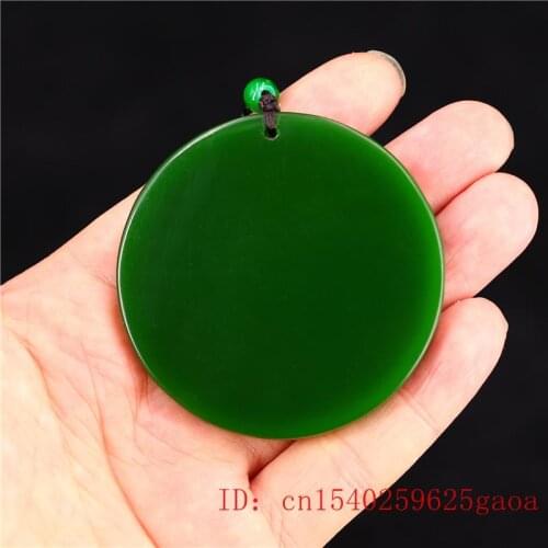 Green Jade Pendant Necklace Chinese Gifts Jadeite Men Amulet Carved Fashion Charm Women Jewelry Natural for