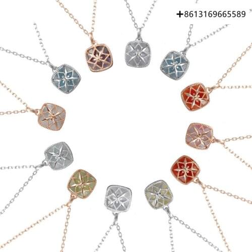 Fashion 925 silver birthday stone pendant simple fashion temperament collarbone chain to send girlfriend gift necklace female