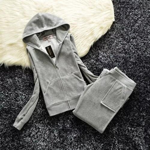 Letter Pattern Women Spring Fall Elegant Sweatshirt Hoodies Zipper Tops And Drawstring Pants Two Pieces Set Velet Tracksuit 3XL