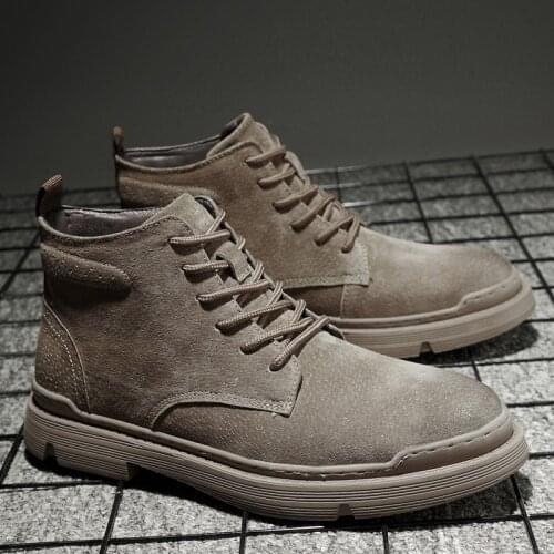 Winter Men Shoes Ankle Boots Fashion Botas High Quality Leather Suede Shoes Trend Mens Casual Boots Luxury Shoes Cowboy Botas