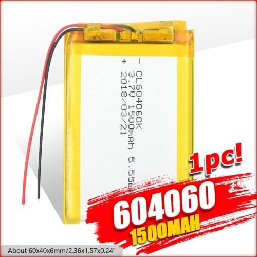 Rechargeable 1/2/4pcs 604060 3.7 V lithium polymer battery 1500 mah DIY mobile emergency power charging treasure Li-Po batteries