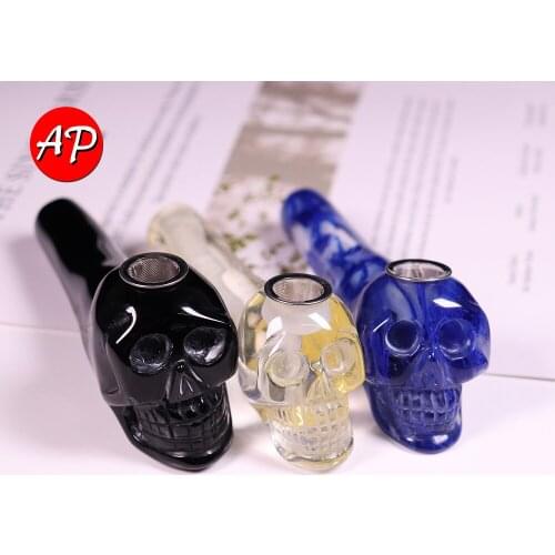 1pc Crystal Smoking Pipe Skull Shape Quartz Wand Treatment Gem Healing Stone Mens Gifts Home Furnishings