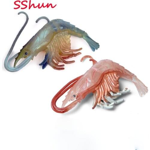 10*9*2CM simulation marine animal model shrimp colorful river prawn children animal toy static model animal decoration