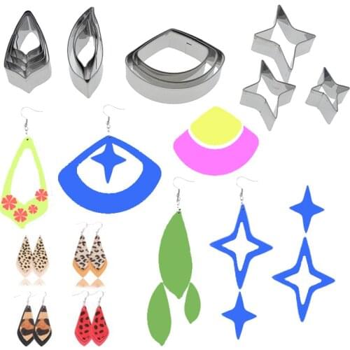 13pcs polymer clay cutters star fan shape Stainless Steel modeling clay tools Design DIY Ceramic Pottery jewlery pendant cutting