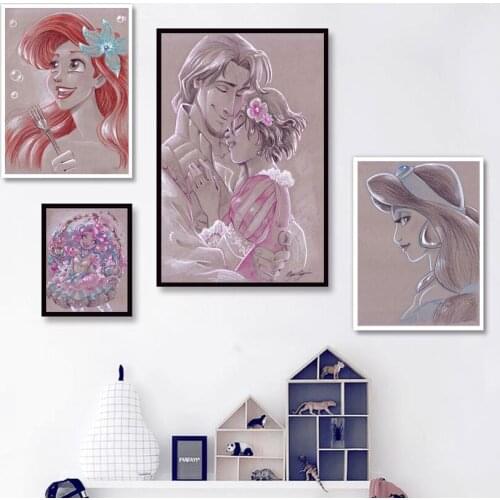 5D DIY Diamond Painting Cross Stitch Kits Cartoon Disney Princess of Home Decor Embroidery Butterfly Girl Full Diamond Mosaic