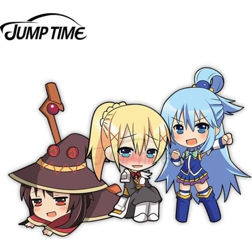 Jump Time 13 x 8.5cm For Konosuba Anime Decal Funny Laptop Motorcycle Trunk Waterproof Vinyl Car Stickers