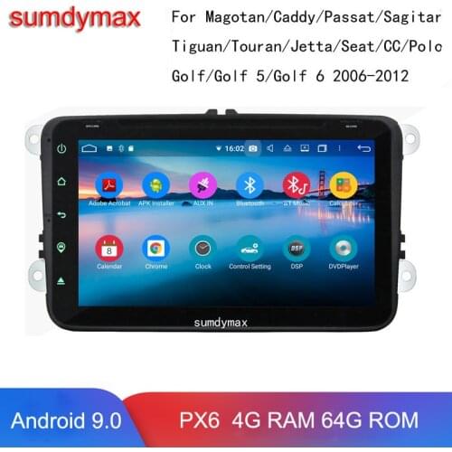 Android 10 car audio dvd player for Volkswagen Magotan Caddy Passat Seat CC Polo with octa core 4g ram 64g rom car gps navi