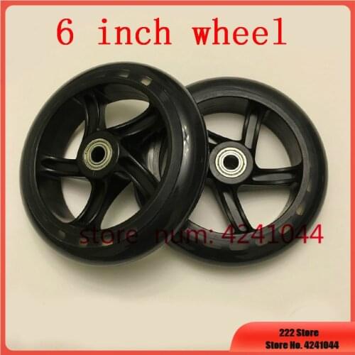 Free shipping 2pcs 6 inch wheels 6''caster wheels 145 mm PU silent skateboard small pull car luggage cart shopping cart wheels