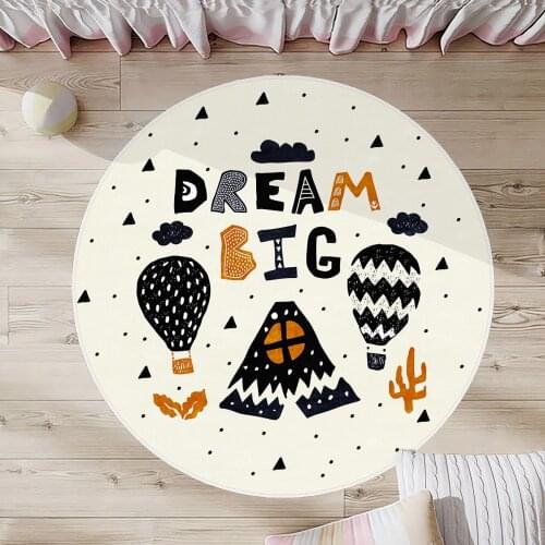 Beyaz Çocuk Odası Halısı balon bulut yıldız kaktüs çadır
