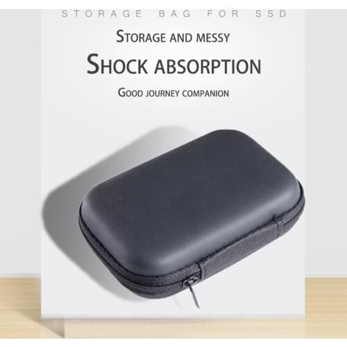 Kingspec Hard Disk Case Portable SSD Protection Bag for External State Drive/Earphone/U Disk Hard Disk Drive Case Black