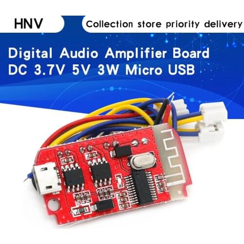 DC 3.7V 5V 3W Digital Audio Amplifier Board Double Dual Plate DIY Bluetooth Speaker Modification Sound Music Module Micro USB