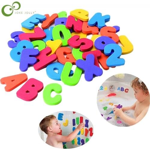 Childrens Kindergarten EVA Letter Stickers 26 English Letters + 10 Number Bath Toys Educational Toys WYW