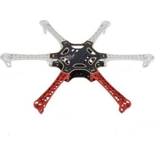 F550 Airframe Hexa Frame HexaCopter White/Red Support KK MK MWC Naza for FPV Free Shipping