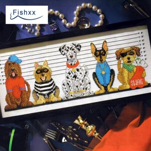 Fishxx Cross Stitch Kit Crazy72-2 Dog Height Animal Pattern Living Room
