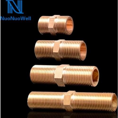 Extend Length Brass Equal Straight Reducing Male Thread Connectors Pipe Fittings 1/2" 3/4" 1" Stainless Steel Tube Accessories