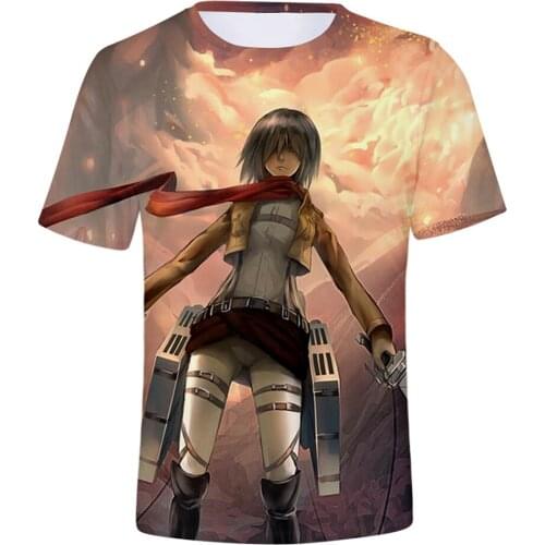 2021 Summer Attack Giant Anime Clothes T-shirt Sleeve 3D Mens Top T-shirt Mens Shirt Ropa Hombre Verano Koszulki Chemise