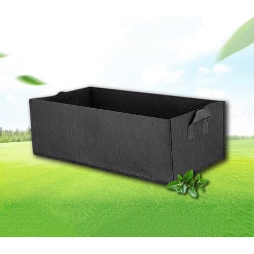 Hot 1Pc Grow Bag Garden Bed Outdoor Vegetable Planter Non-woven Fabric Seedling Gallon Tree Handle Rectangle Strawberry Jardin