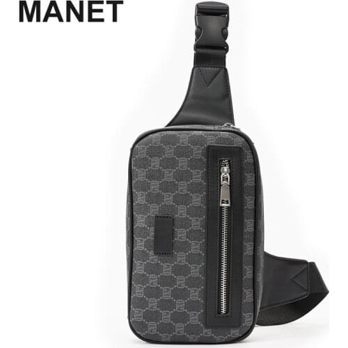 MANET Luxury Brand Designer Chest Bag Men Casual Function Outdoor Chest Pack Black Tactical Vest Bag Streetwear Male Waist Bags